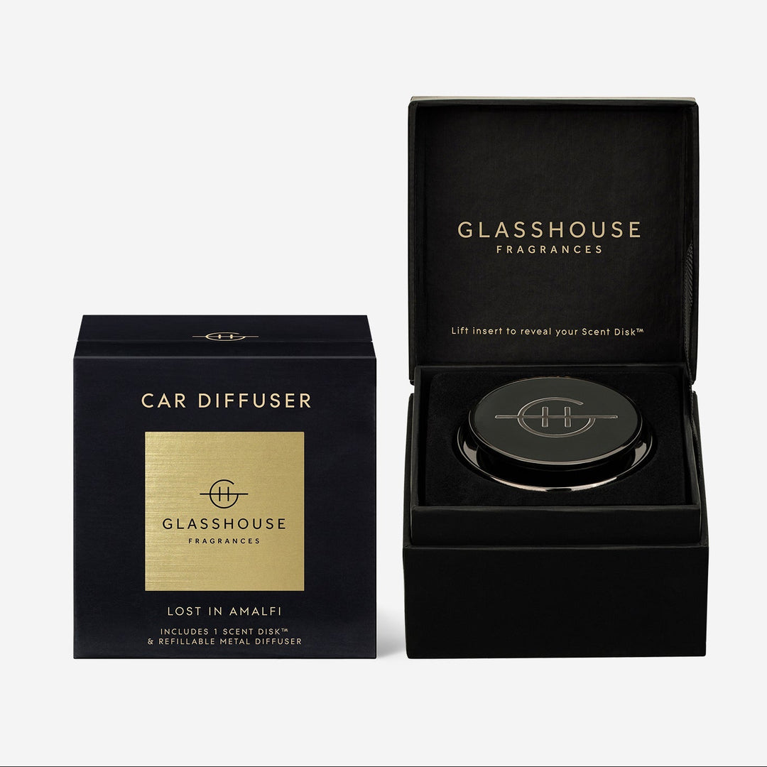Glasshouse Lost in Amalfi car diffuser in black