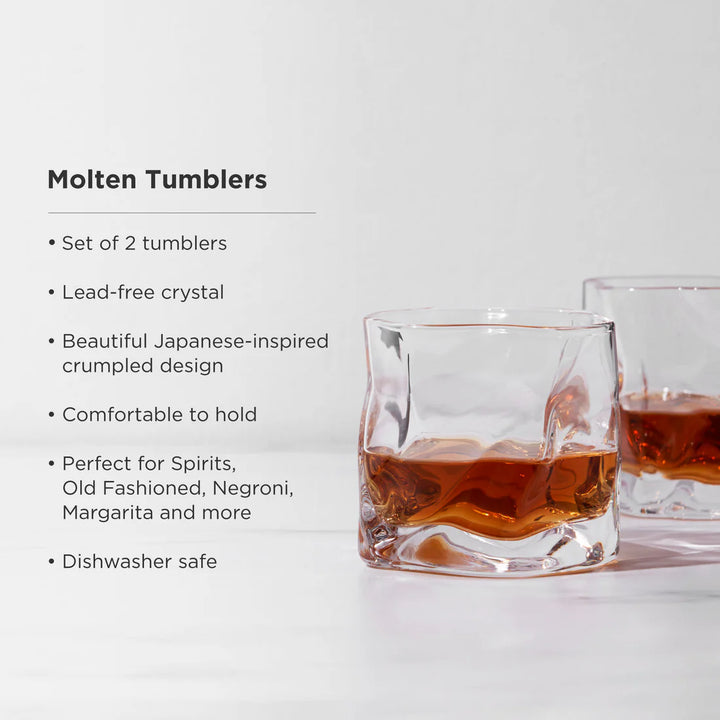 2PC CRYSTAL MOLTEN WHISKEY SET