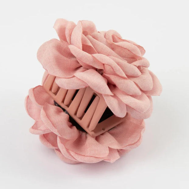Stella + Gemma Pink Rose Fabric Hair Claw - RAPT ONLINE