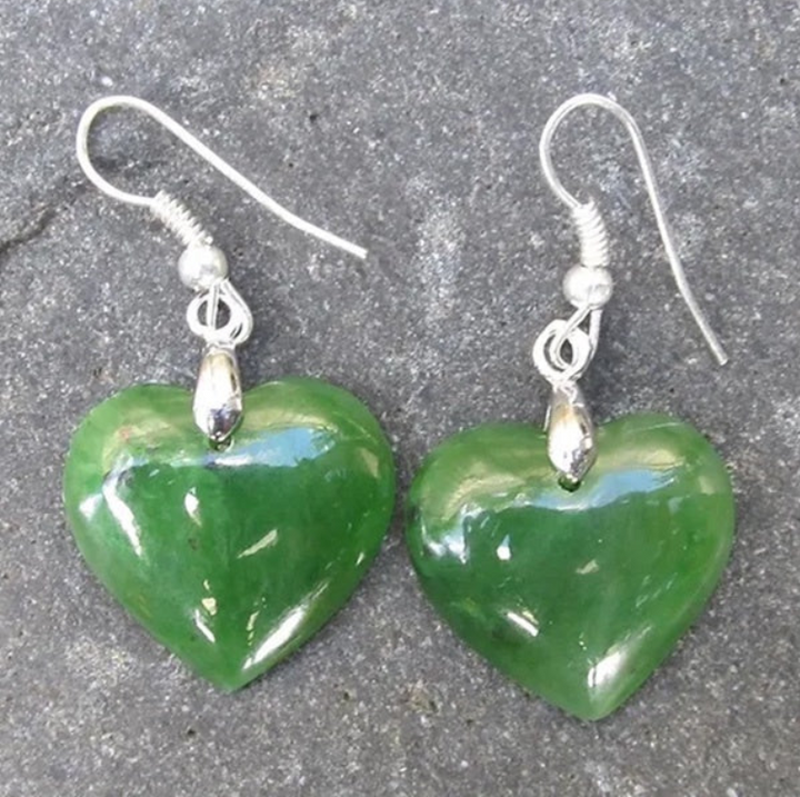 Greenstoen Heart Earrings
