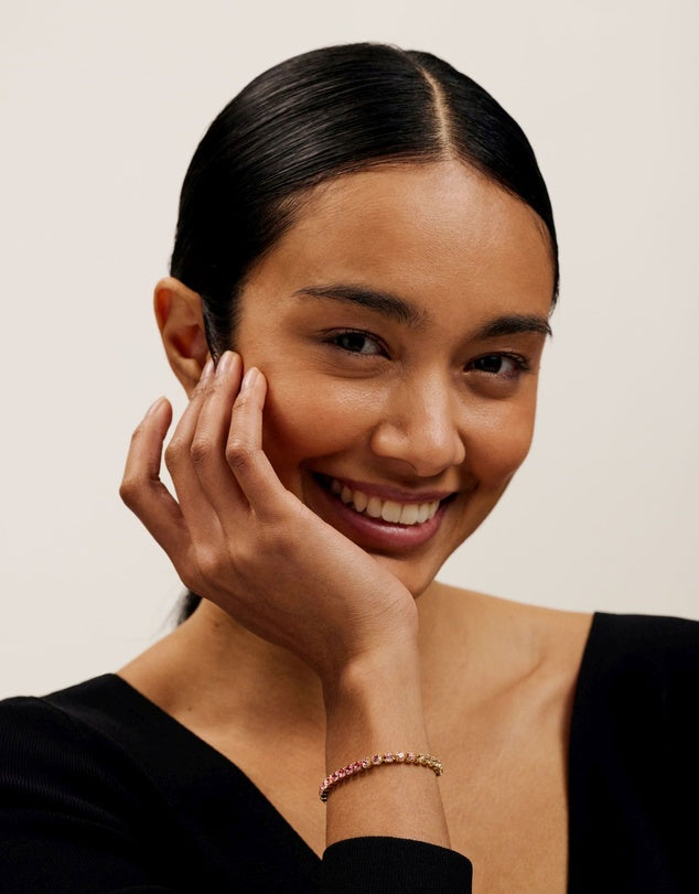 Ted Baker Pink Melrah Tennis Bracelet Gold