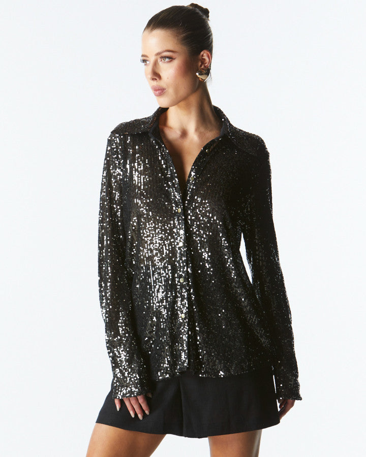 IMPRESSION SEQUIN SHIRT