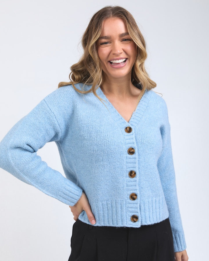 BLUE JENSEN BUTTON CARDIGAN