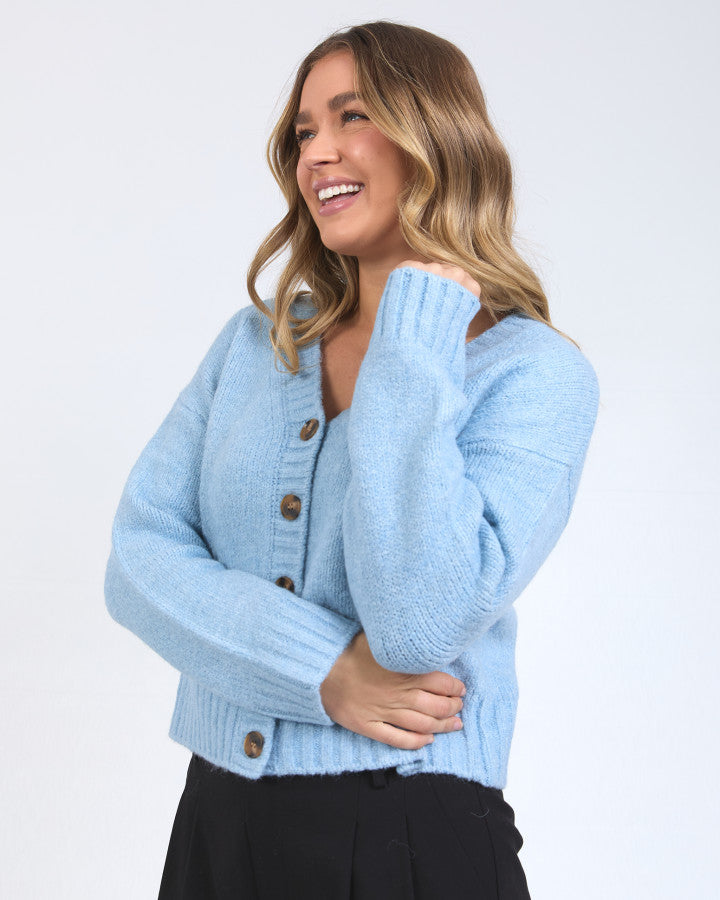 BLUE JENSEN BUTTON CARDIGAN