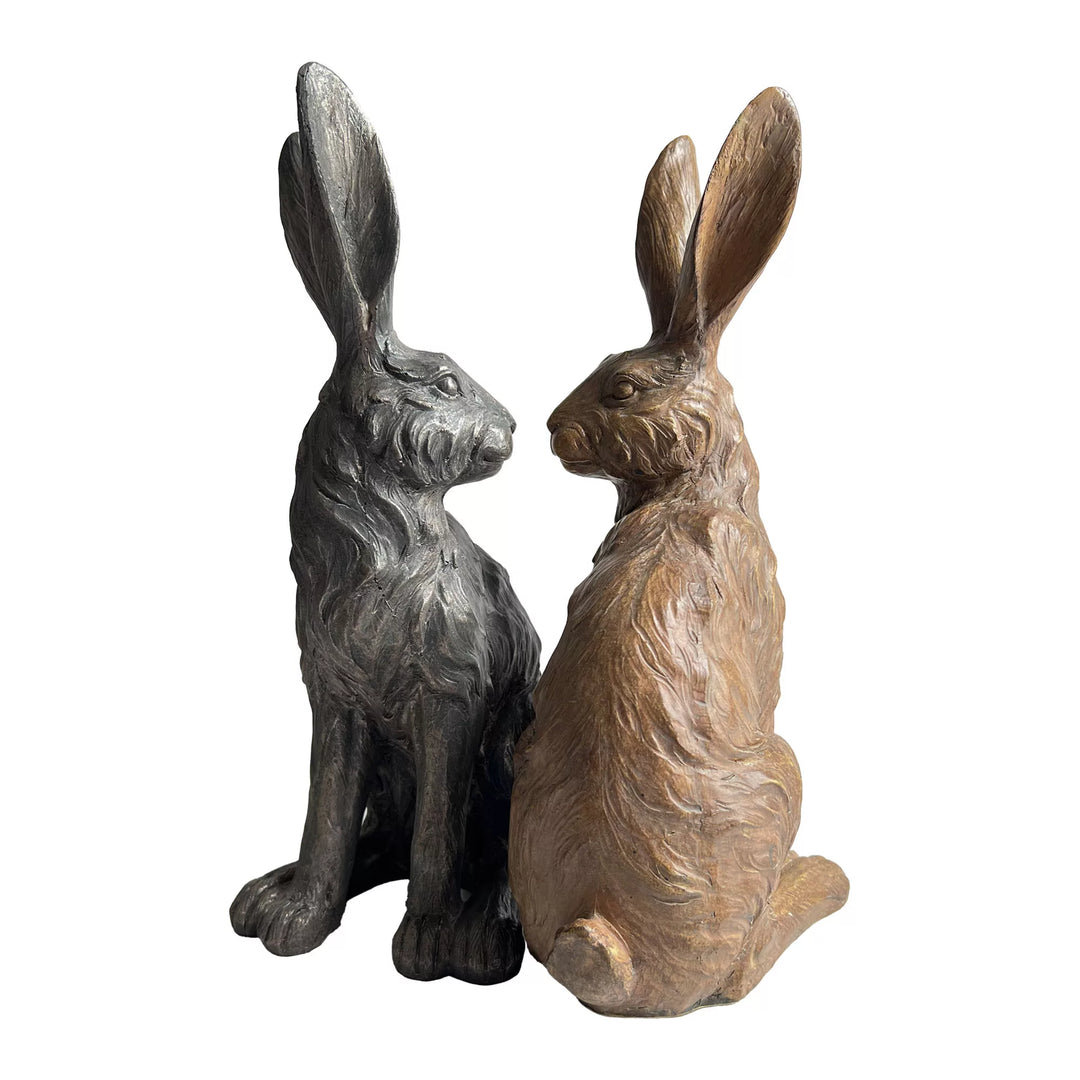 Junior Walnut Sitting Hare Decor
