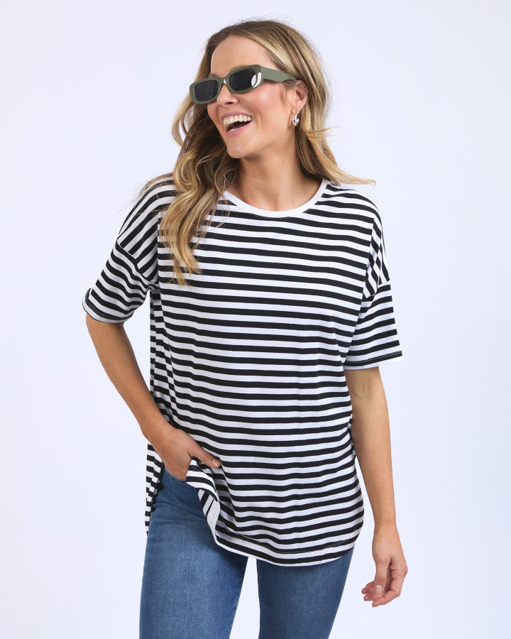 BLACK & WHITE STRIPE LAUREN TEE