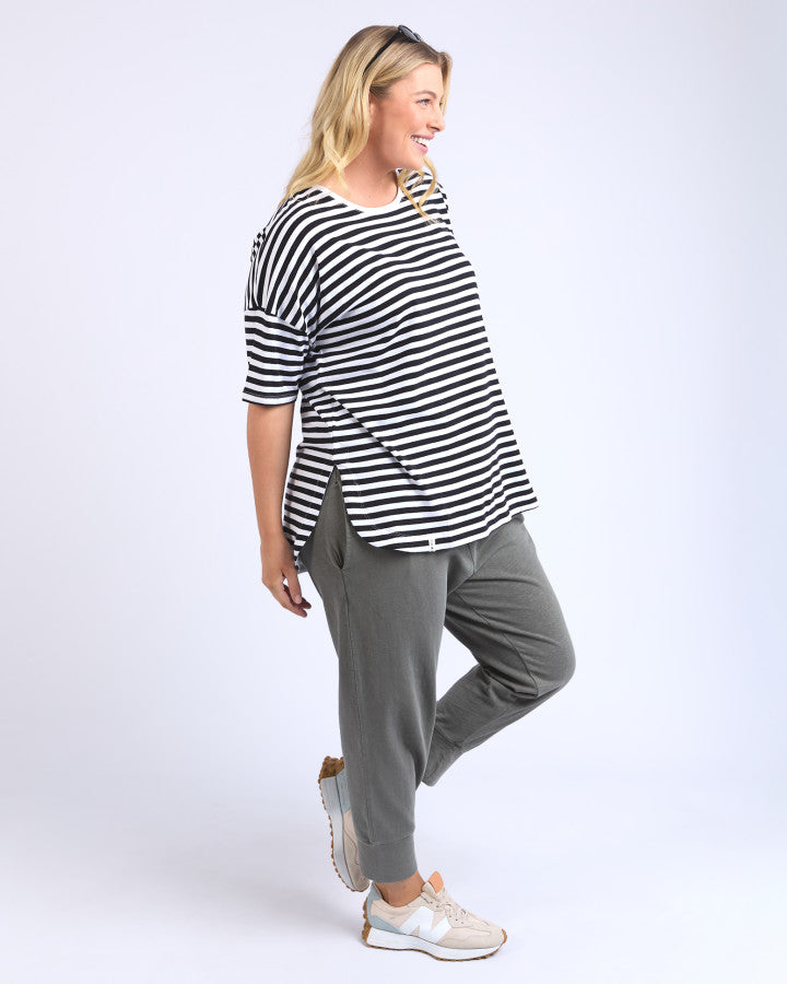 BLACK & WHITE STRIPE LAUREN TEE