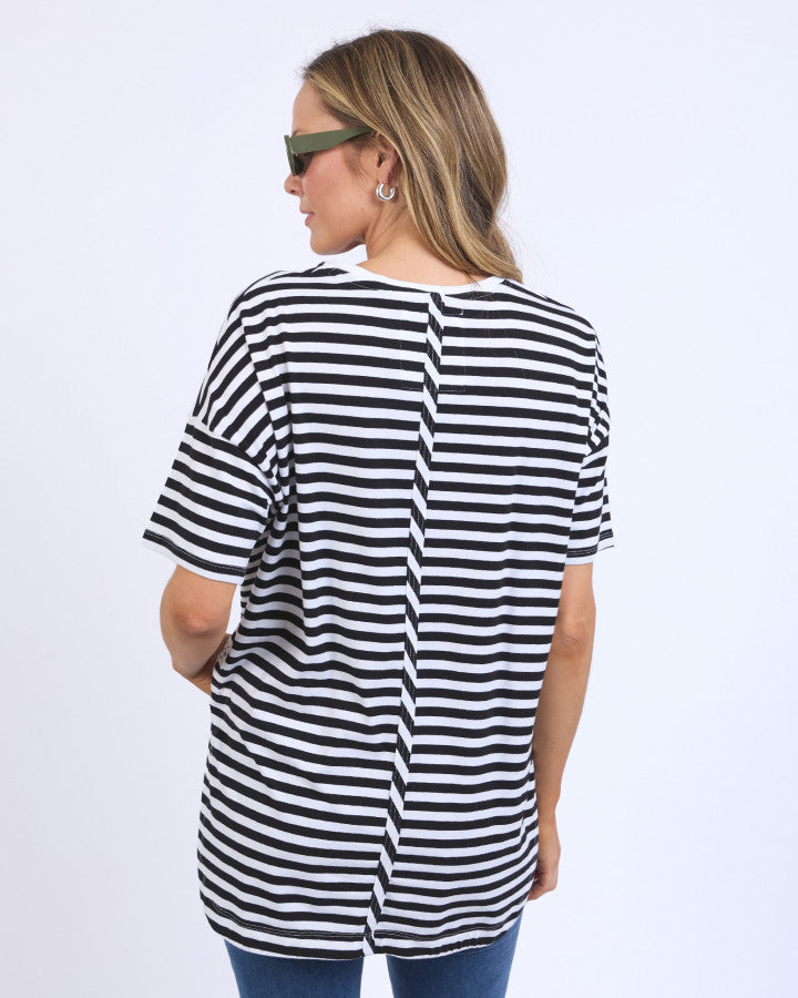 BLACK & WHITE STRIPE LAUREN TEE