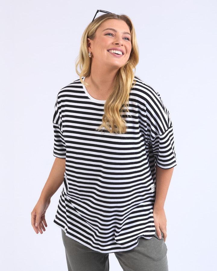 BLACK & WHITE STRIPE LAUREN TEE