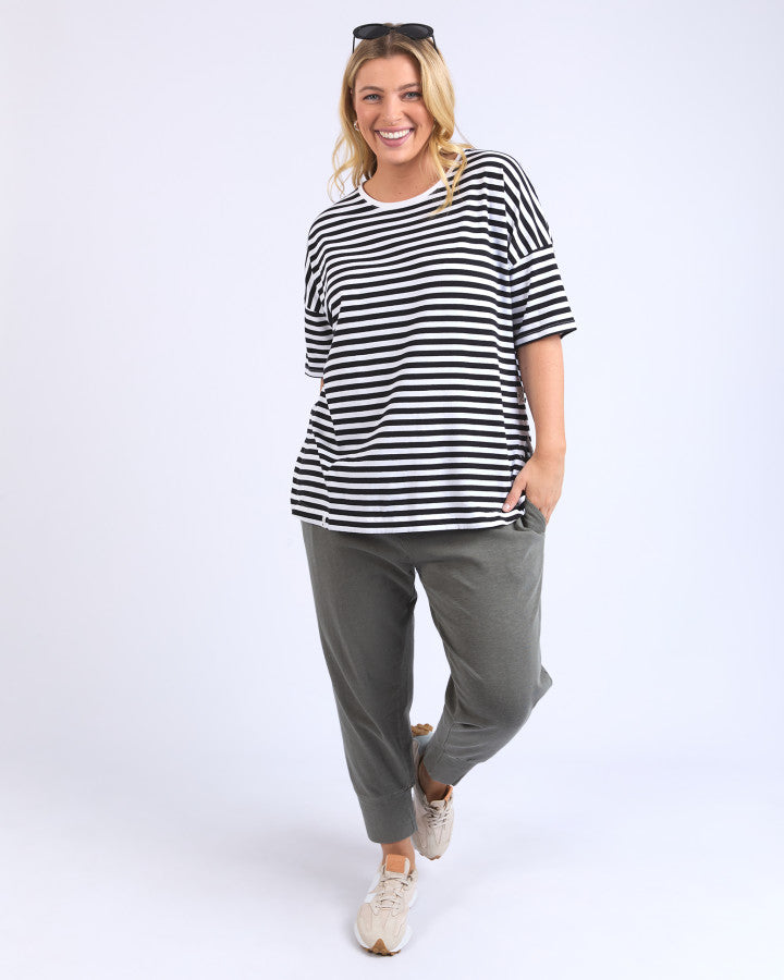 BLACK & WHITE STRIPE LAUREN TEE