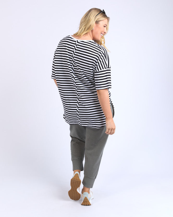 BLACK & WHITE STRIPE LAUREN TEE