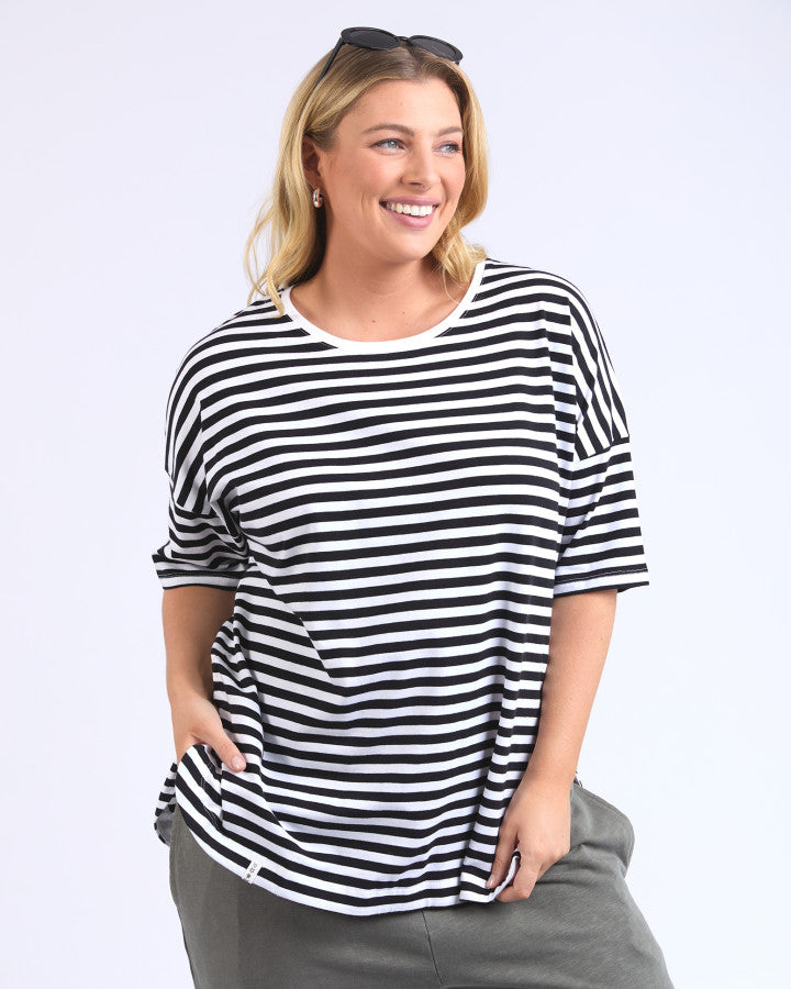 BLACK & WHITE STRIPE LAUREN TEE