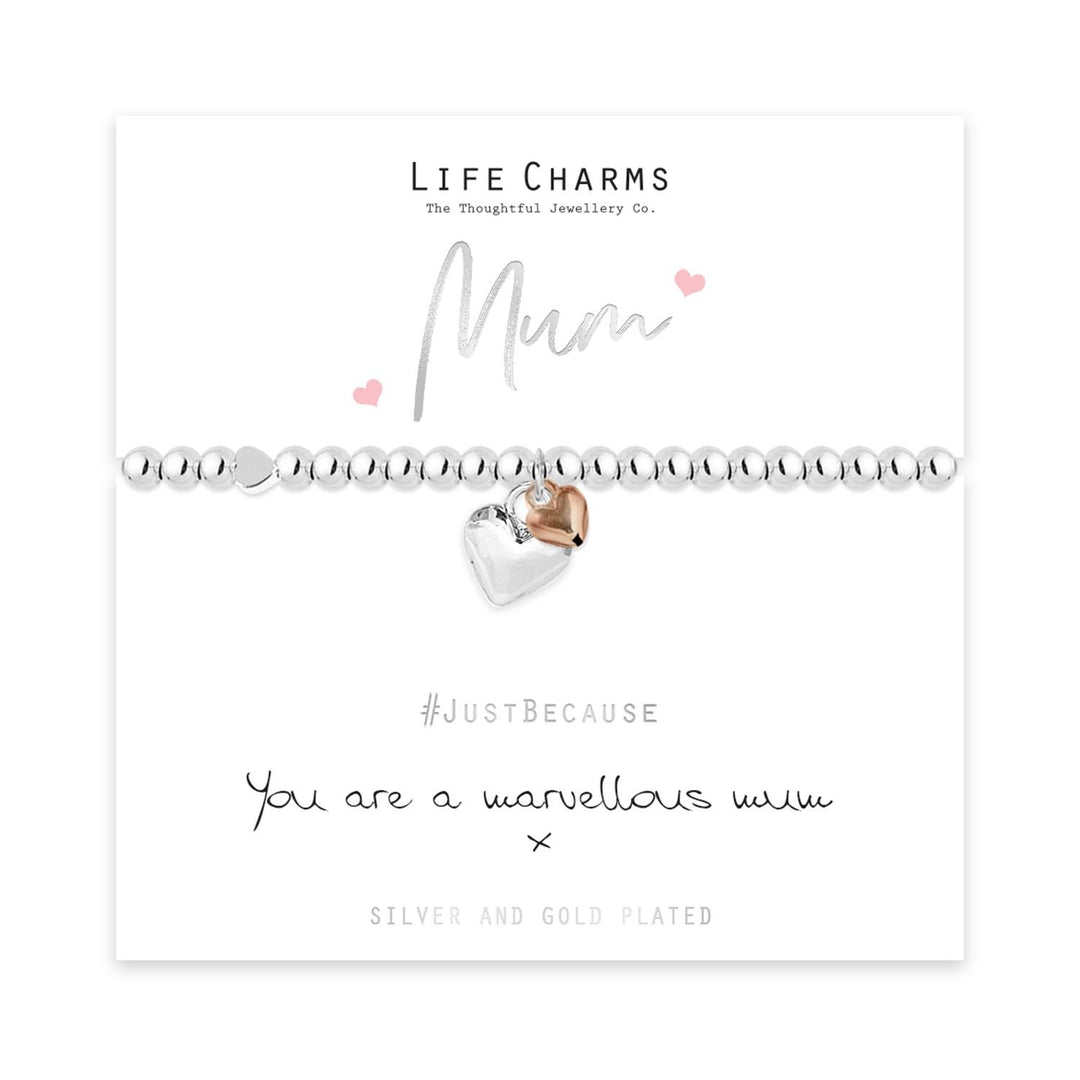 Mum Life Charms Silver Bracelet