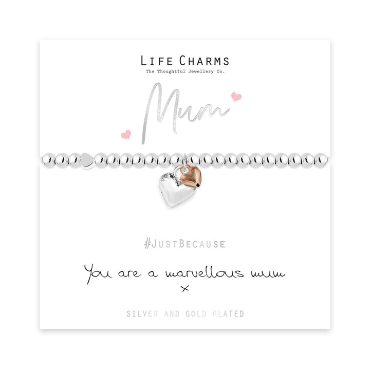 Mum Life Charms Silver Bracelet