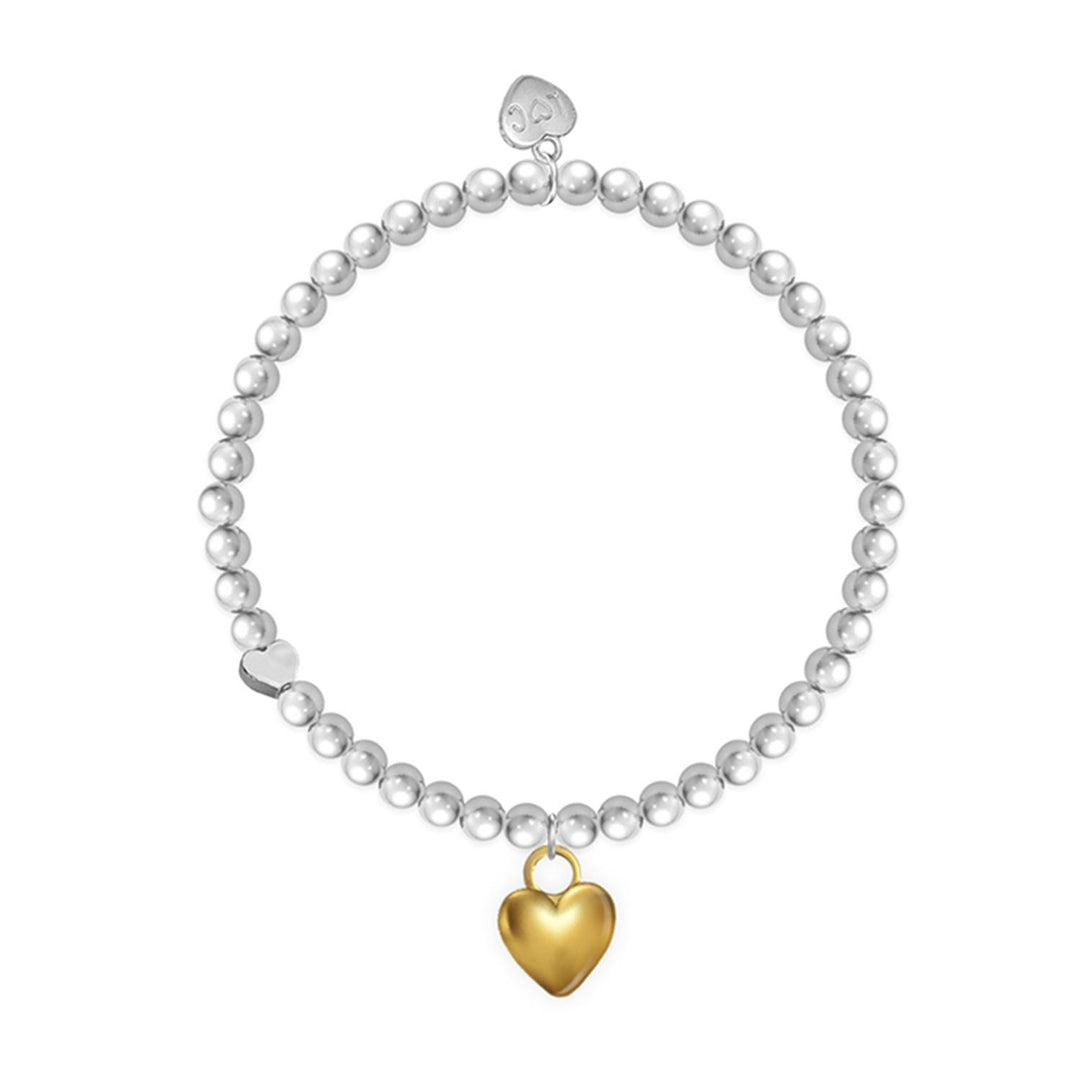 Heart of Gold Life Charms Silver Bracelet