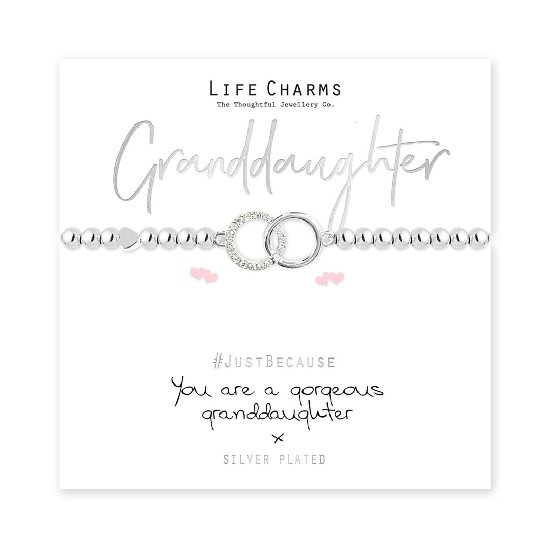 Grandaughter Life Charms Silver Bracelet
