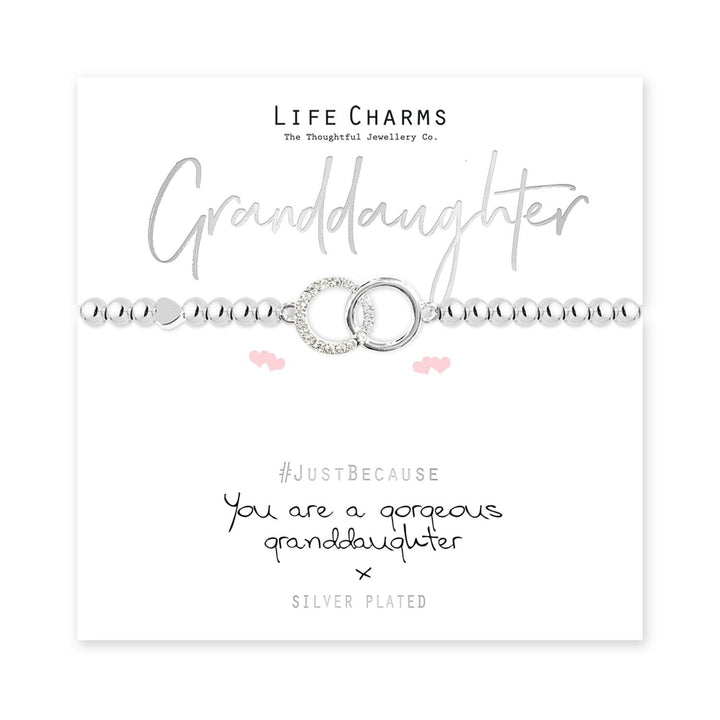 Grandaughter Life Charms Silver Bracelet