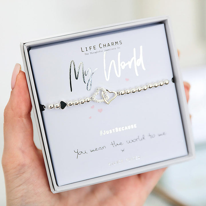 My World Life Charms Silver Bracelet