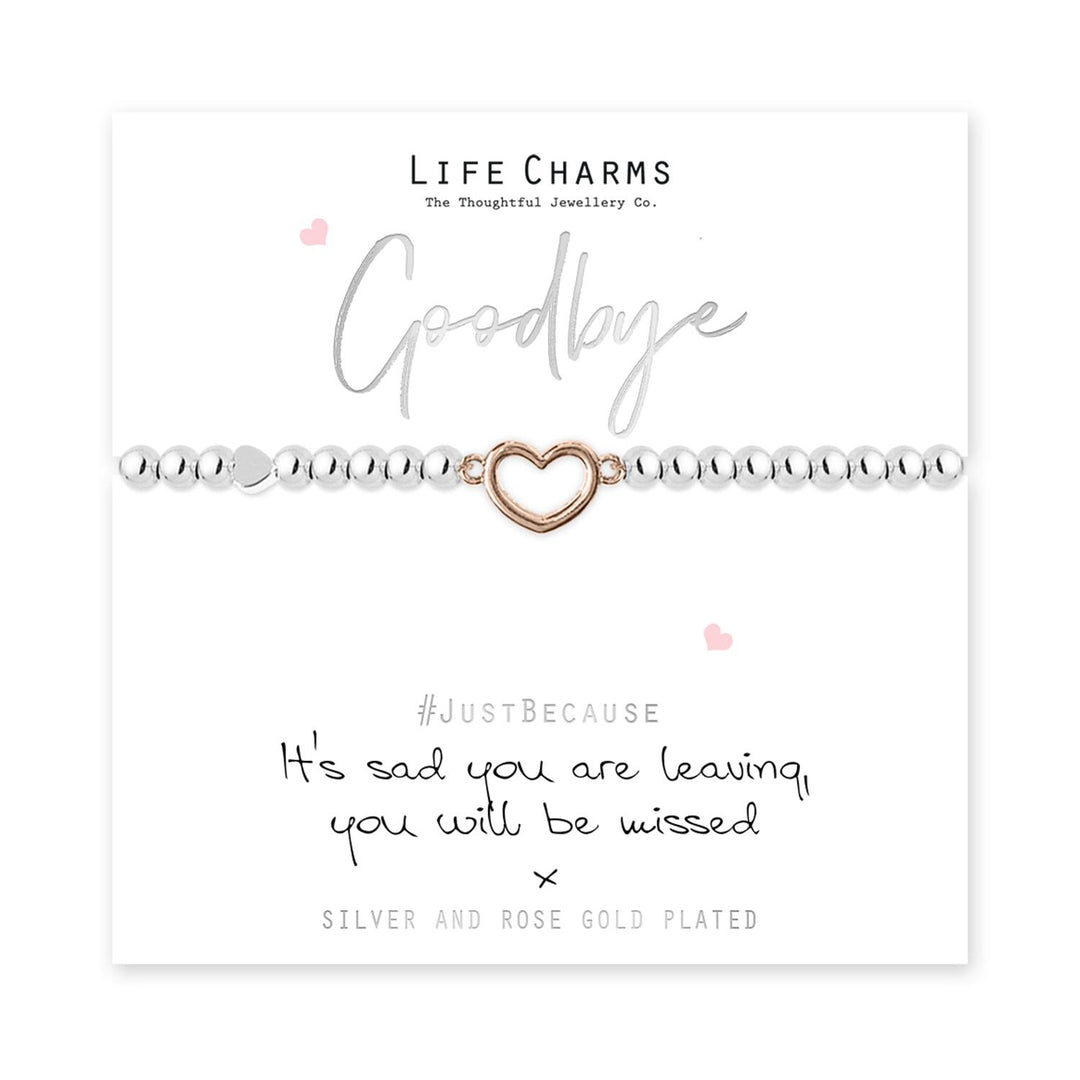 Goodbye Life Charms Silver Bracelet