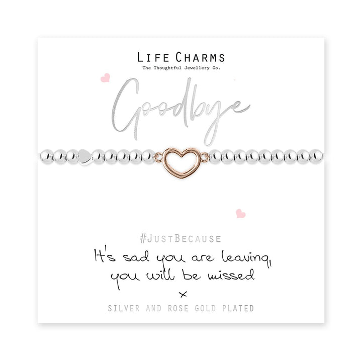 Goodbye Life Charms Silver Bracelet