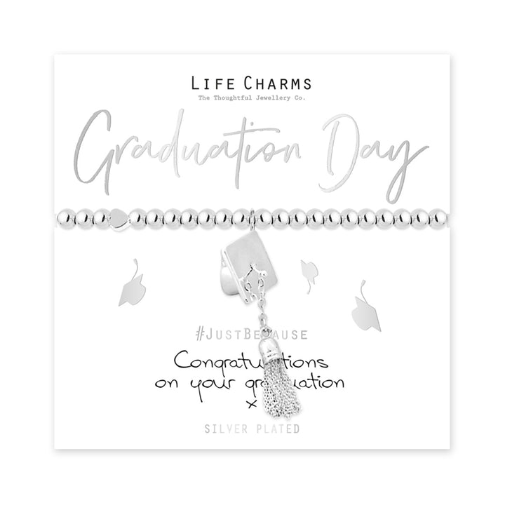 Graduation Life Charms Silver Bracelet