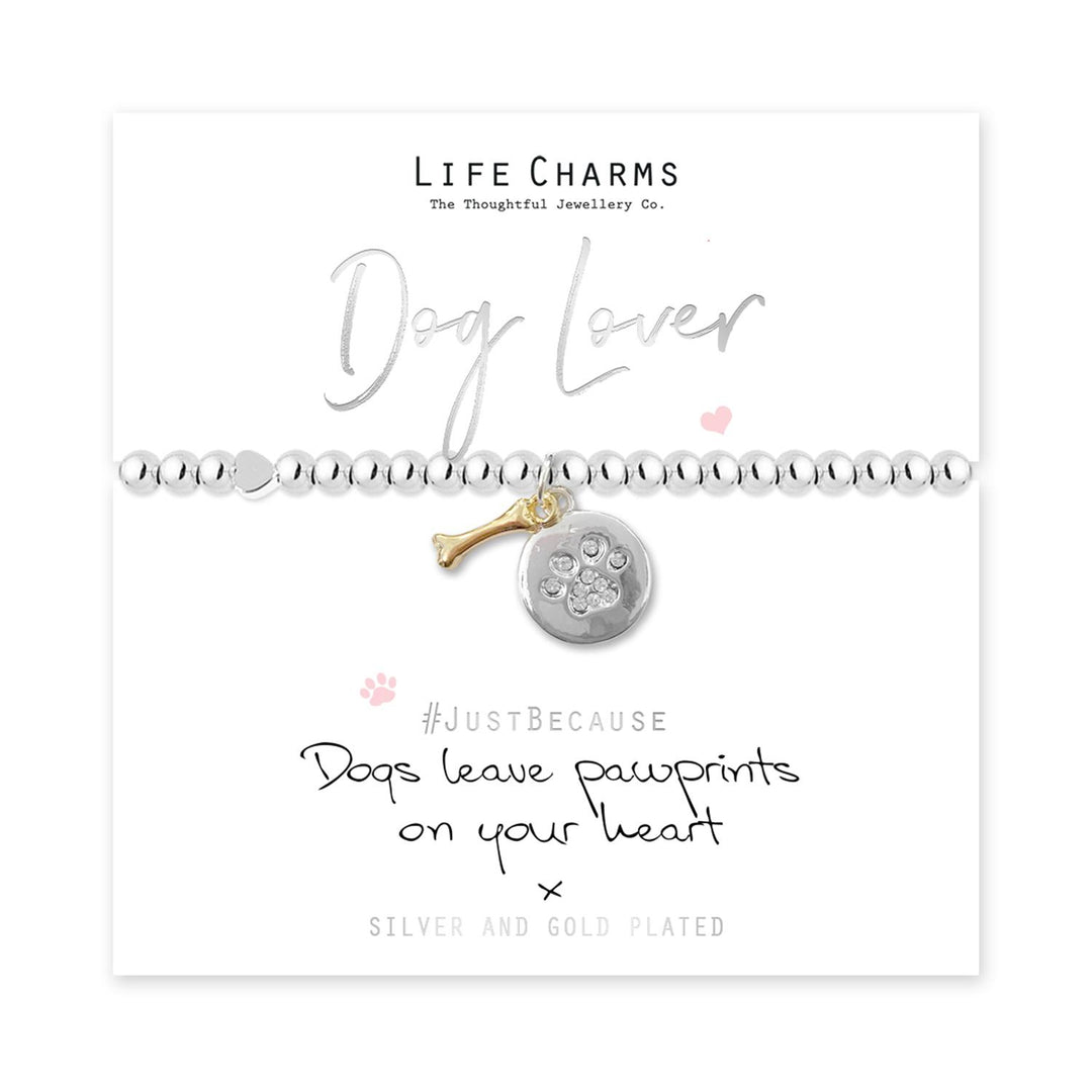 Dog Lover Life Charms Silver Bracelet