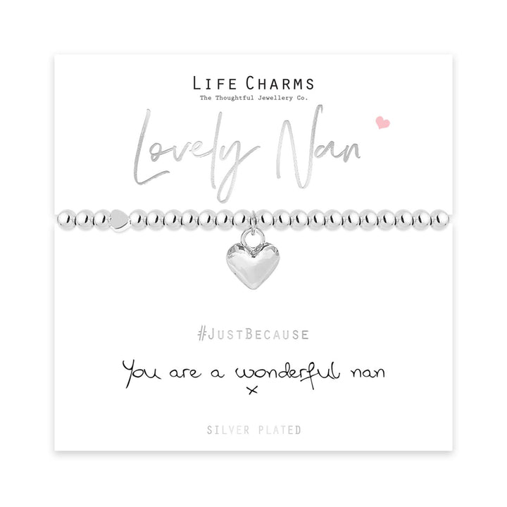 Lovely Nan Life Charms Silver Bracelet