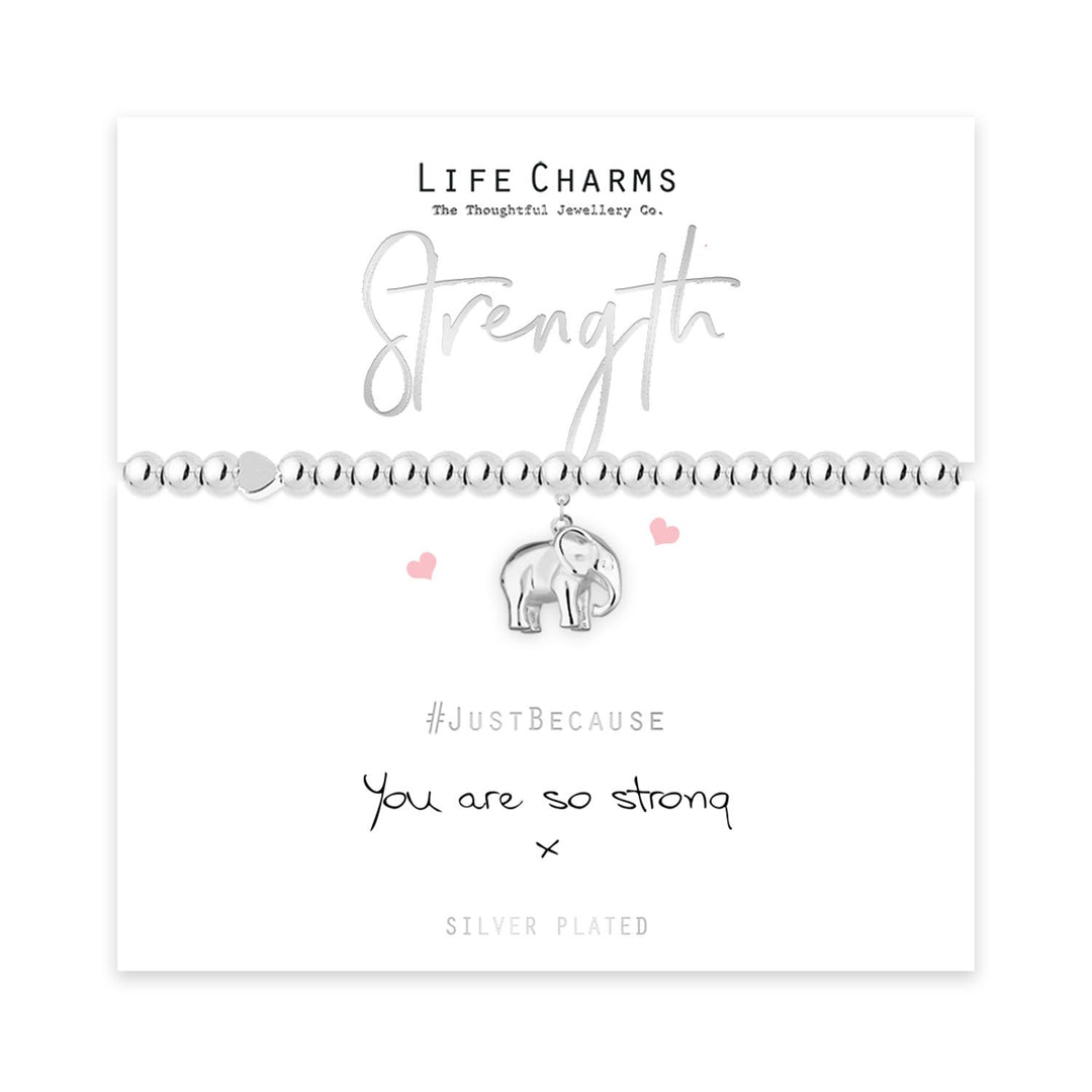 Strength Life Charms Silver Bracelet