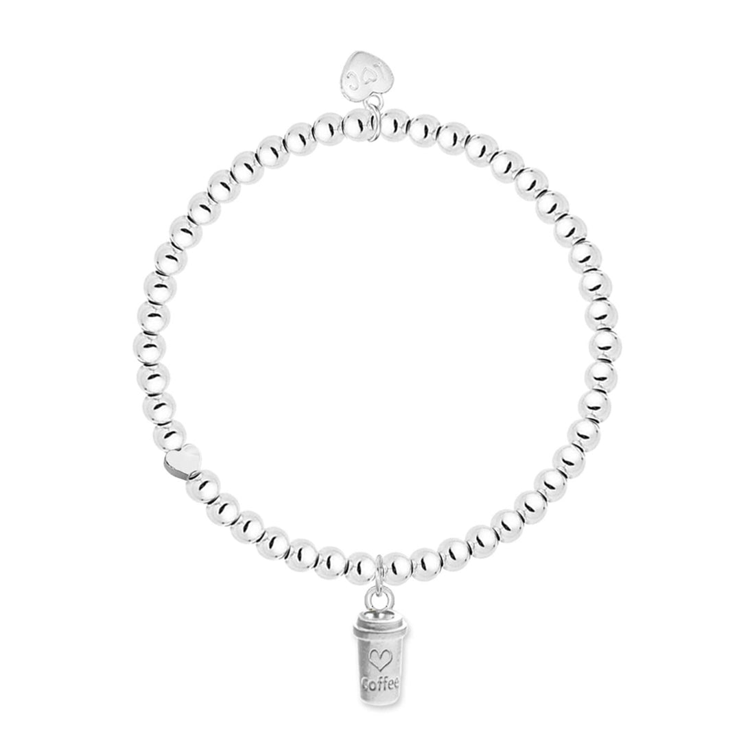 Coffee Life Charms Silver Bracelet
