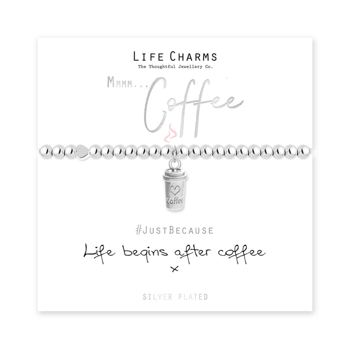 Coffee Life Charms Silver Bracelet