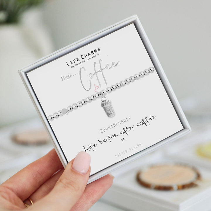 Coffee Life Charms Silver Bracelet