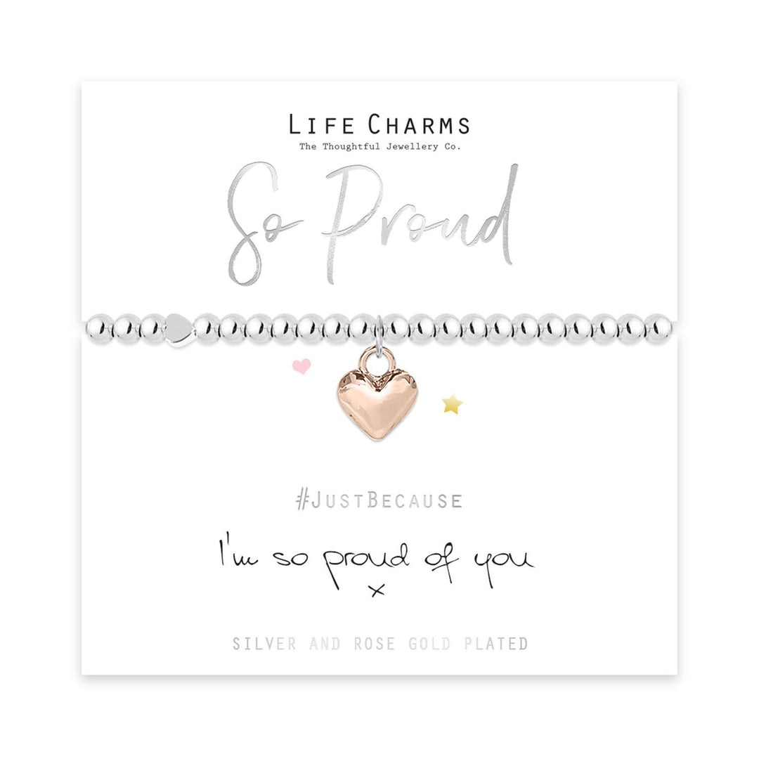 So Proud Life Charms Silver Bracelet