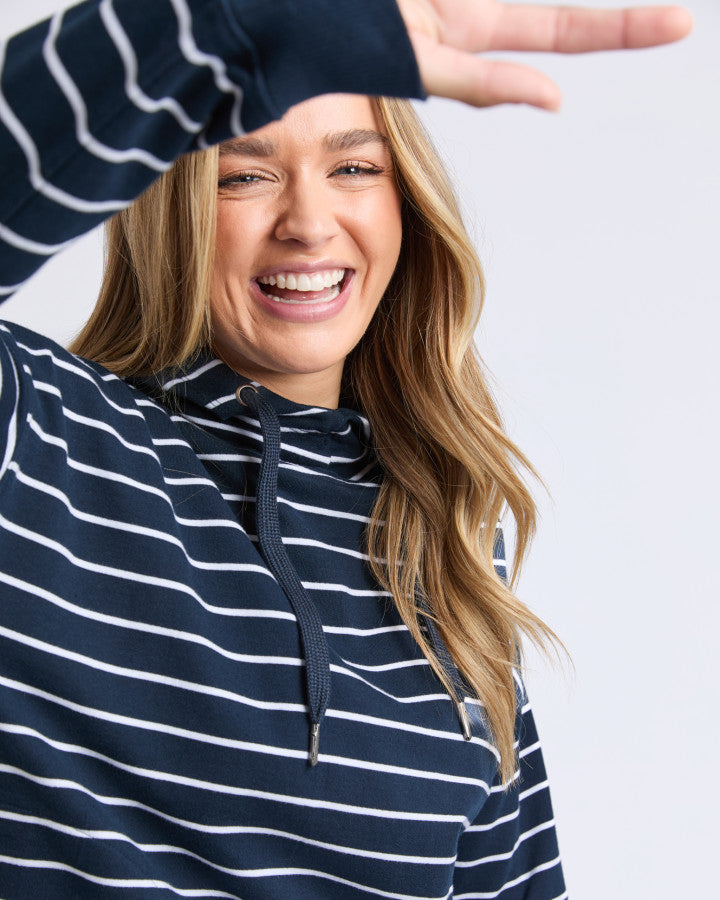 STRIPE LOUNGER SCOOP HOODIE