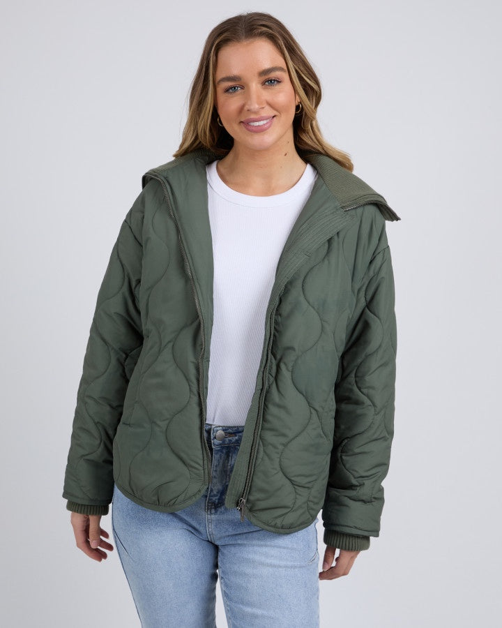 KHAKI MELLOW QUILTED JACKET