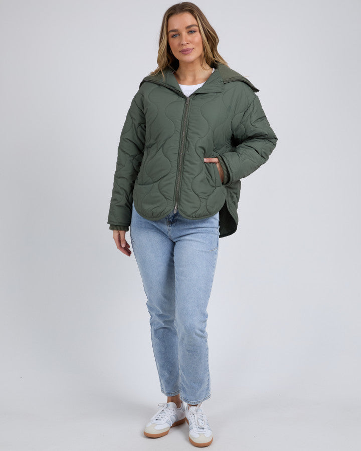 KHAKI MELLOW QUILTED JACKET