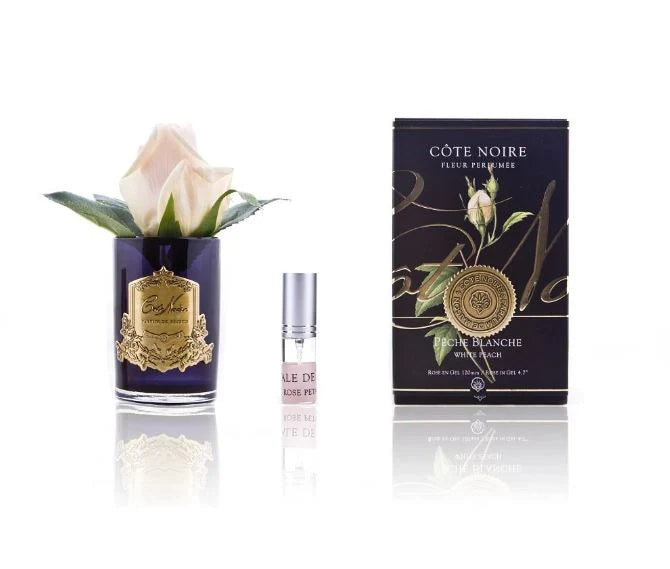 Cote Noire Black Glass Peach Rose Bud