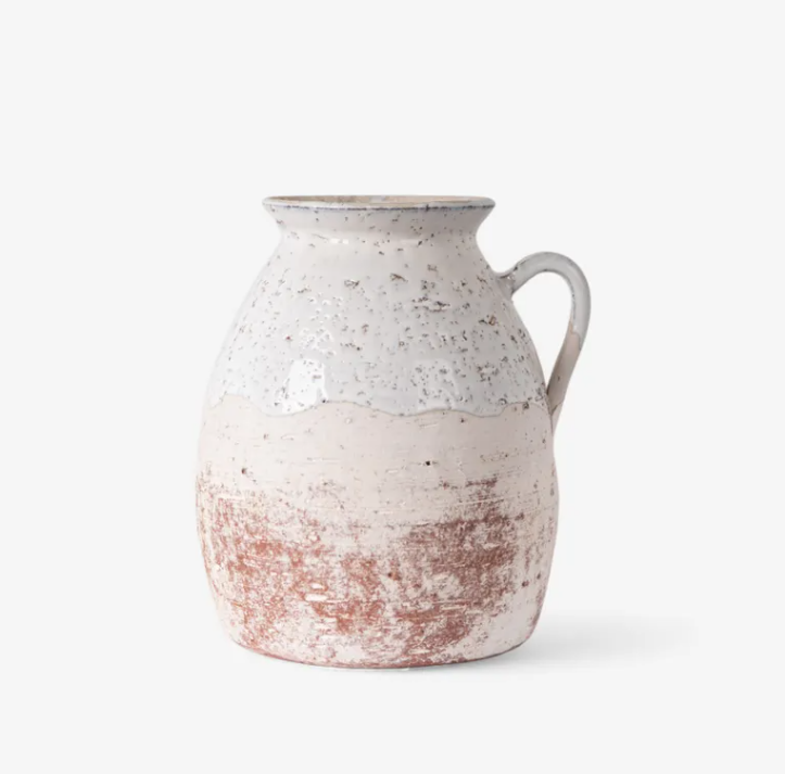 French Country Pebbles White Terracotta Jug