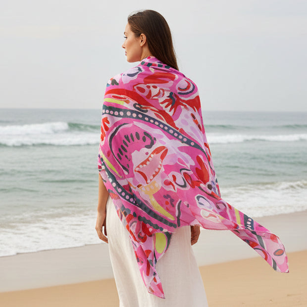 Pink Tropics Summer Scarf