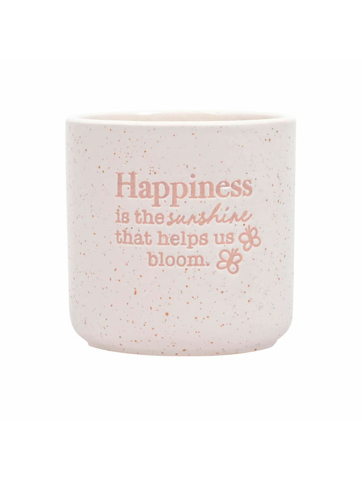 Happiness Quote Positive Plant Pot