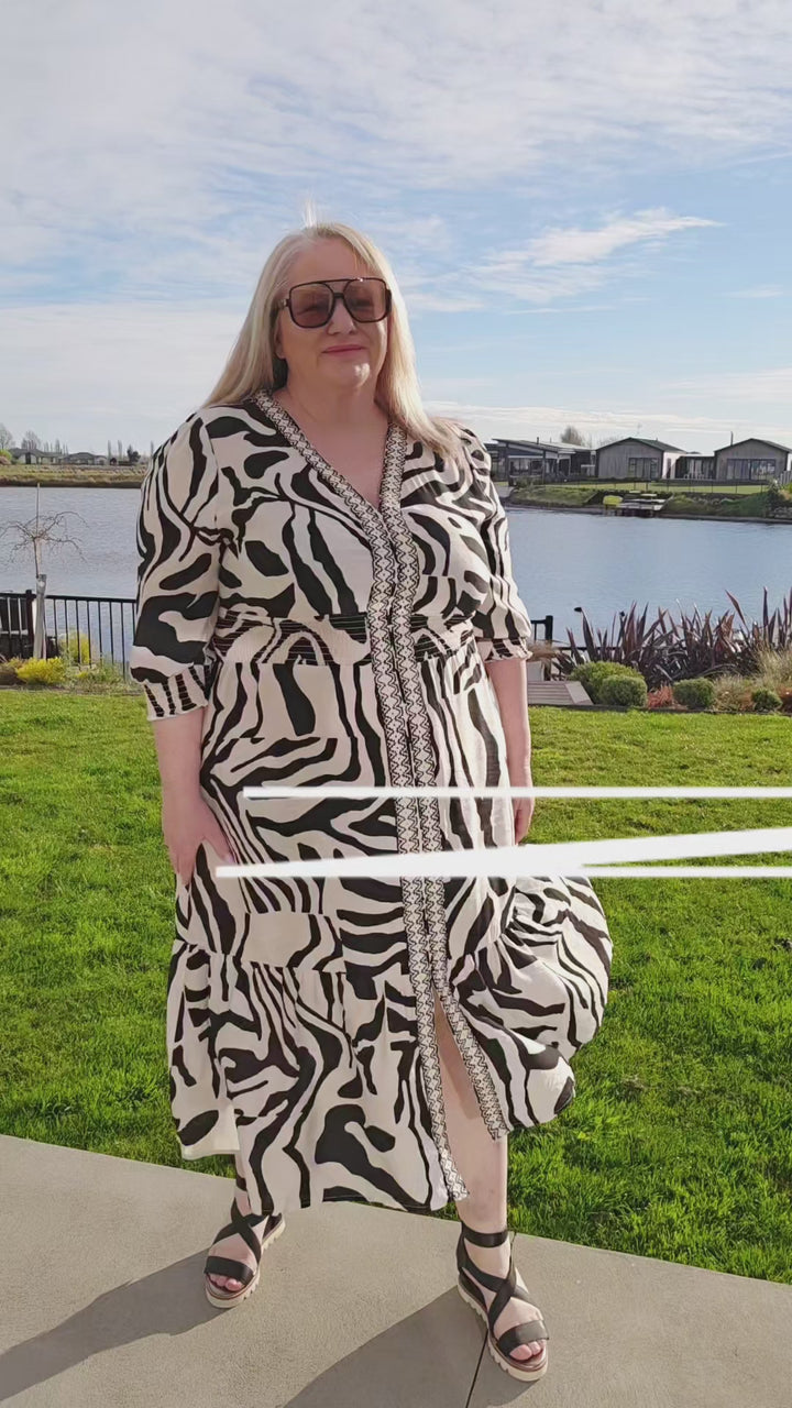 Zafina Black Ripple Serena Dress