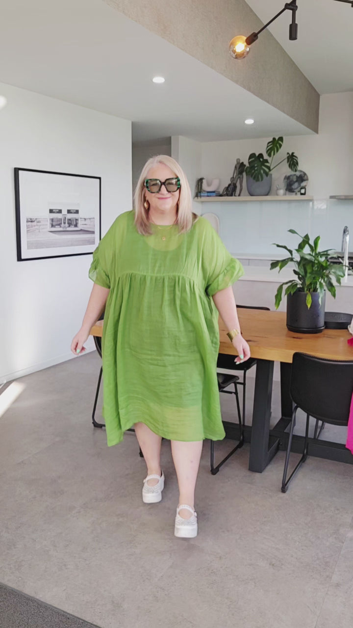 Two by Two Reversible Lime Green Reina Dress