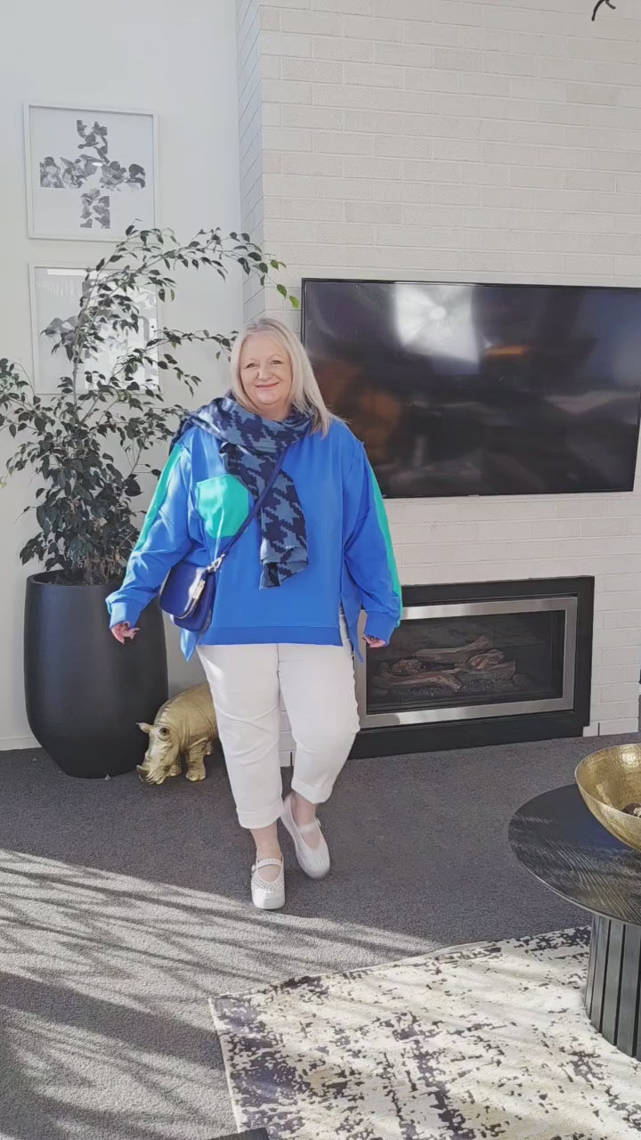 Betty Basics Blue Green Tania Sweatshirt