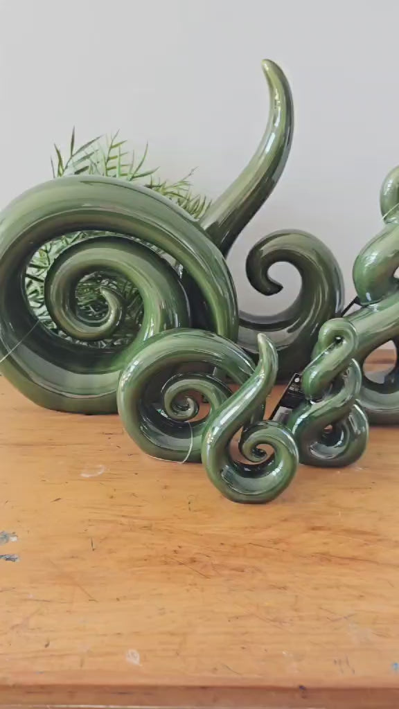 Green Ceramic Koru Ornament