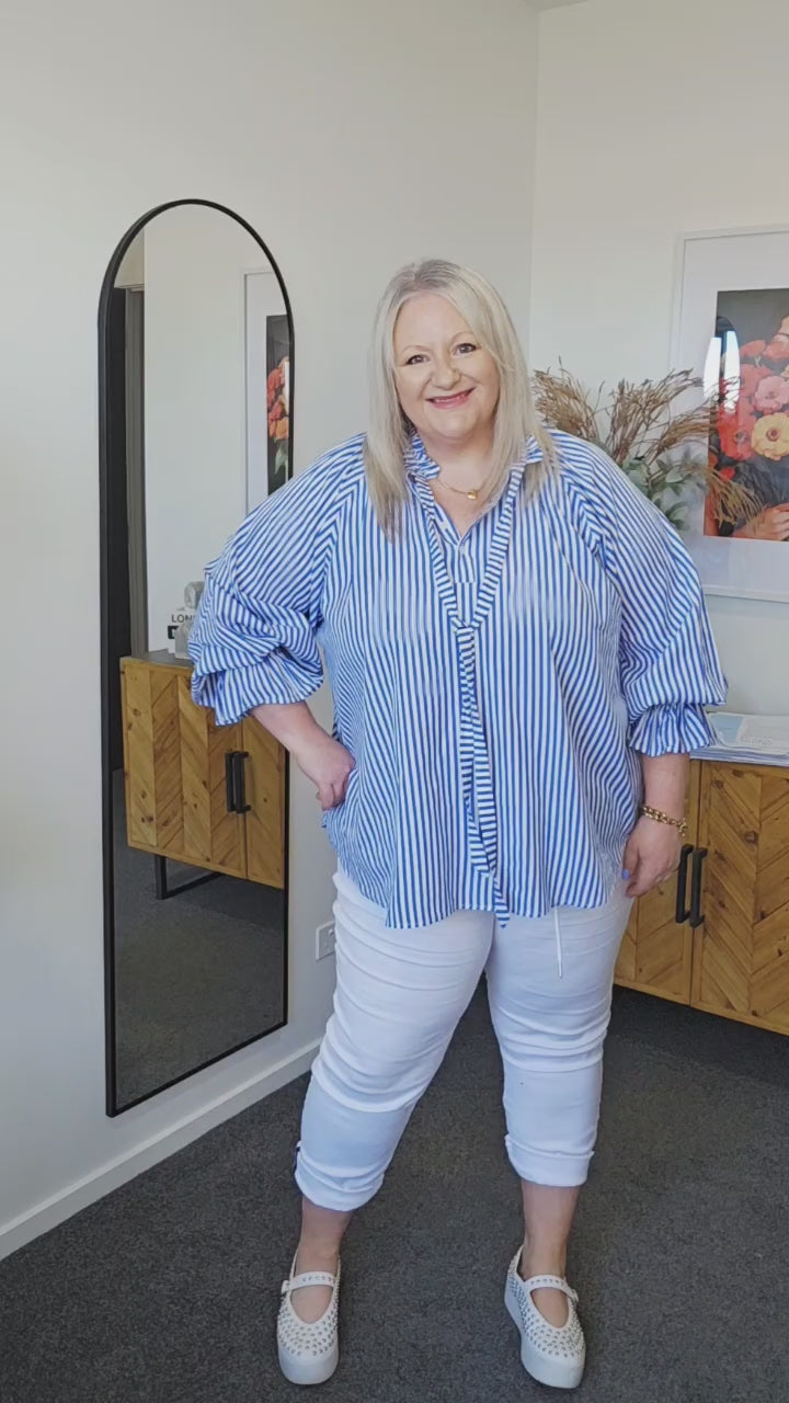 Alexandra Danill Blouse Blue Stripe