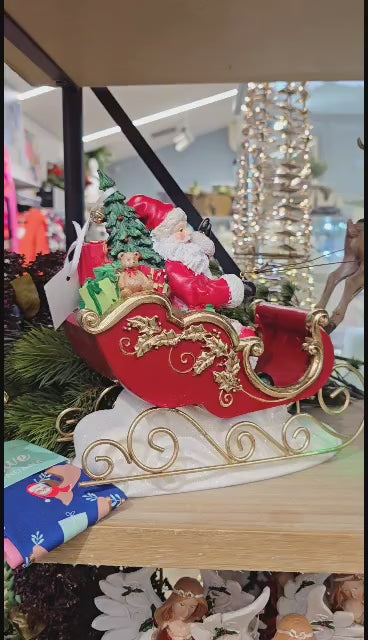 Santa Sleigh & Flying Reindeer Christmas Ornament