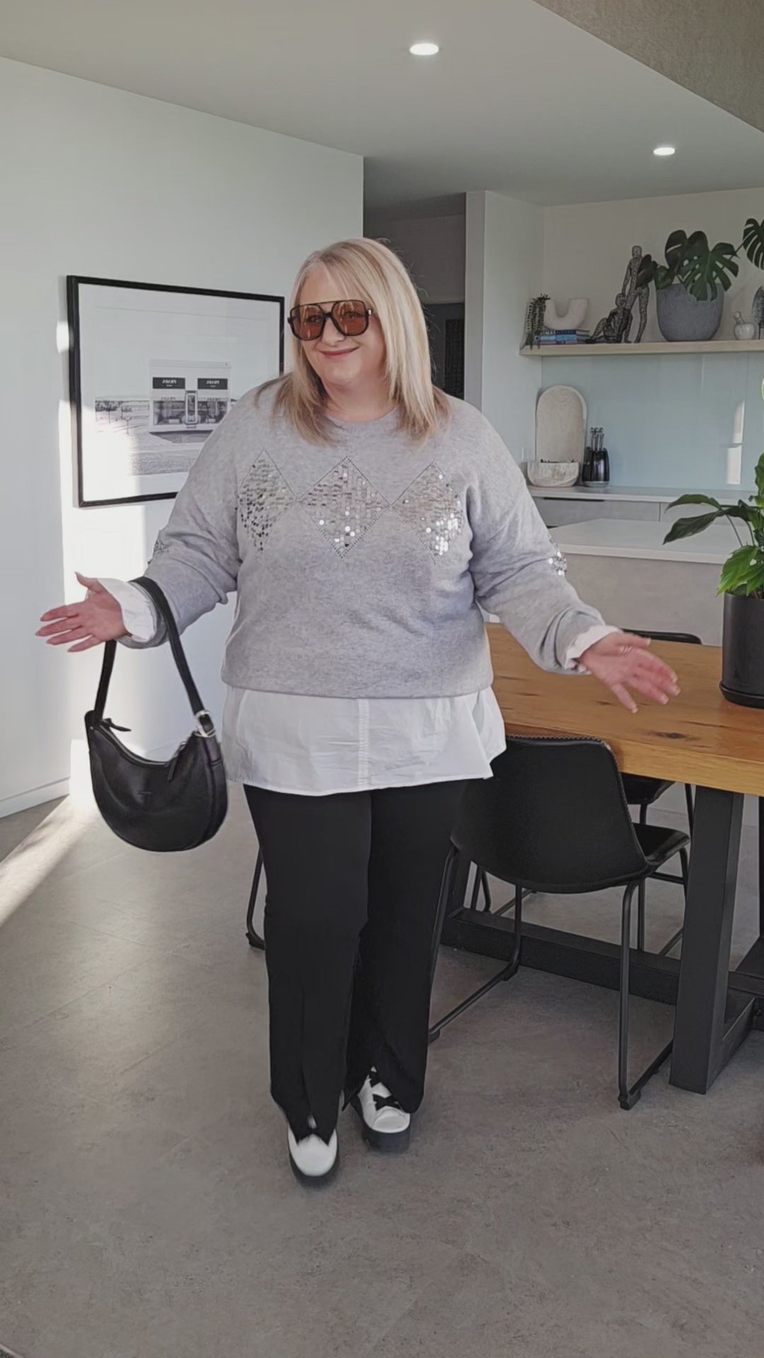 Seduce Grey Thea Knit Sweater