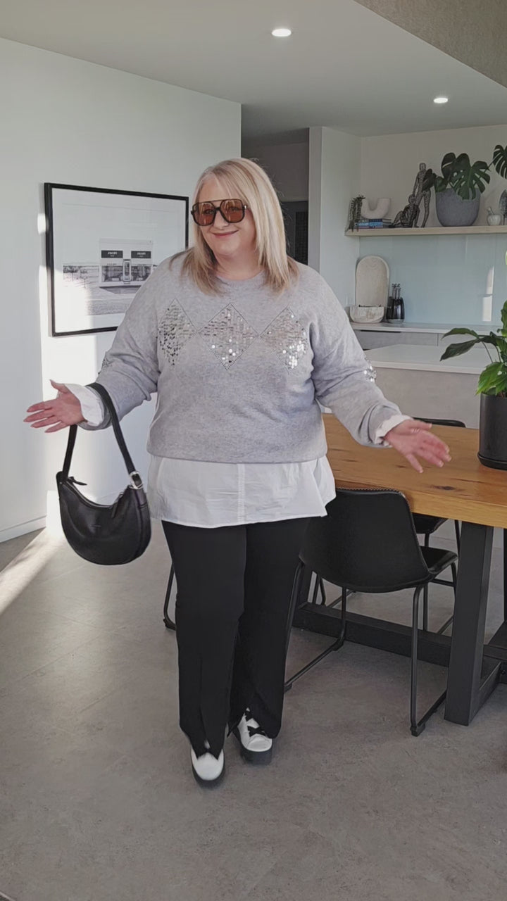 Seduce Grey Thea Knit Sweater