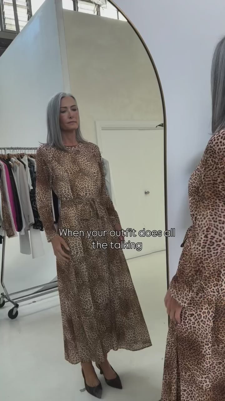 Brave & True Leopard Onella Midi Dress