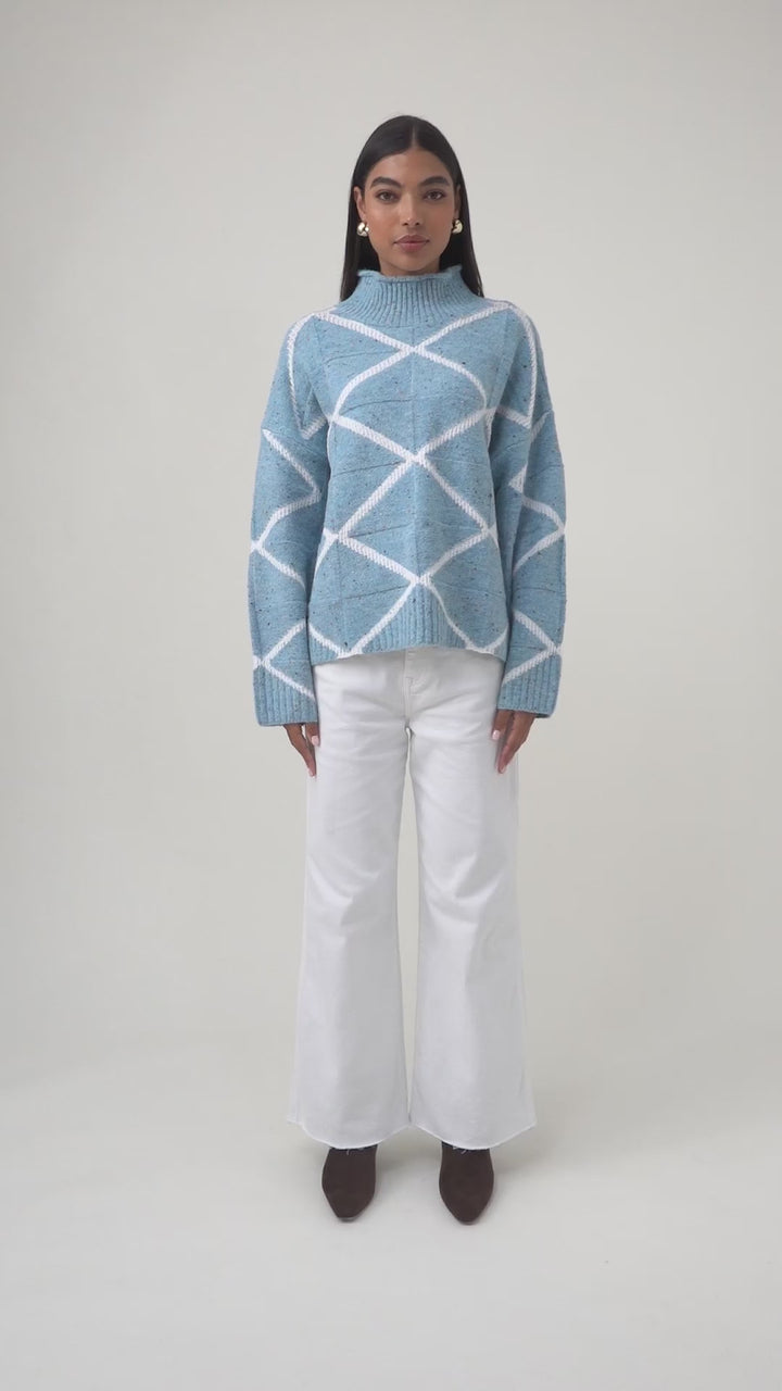 Isle of Mine McKenna Diamond Jumper Ice Blue