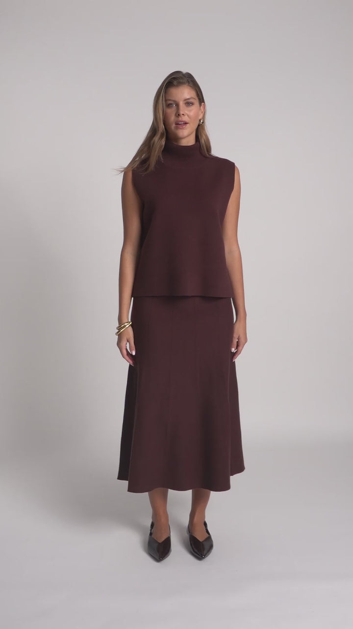 Eb & Ive Mahogany Zala Knit Vest